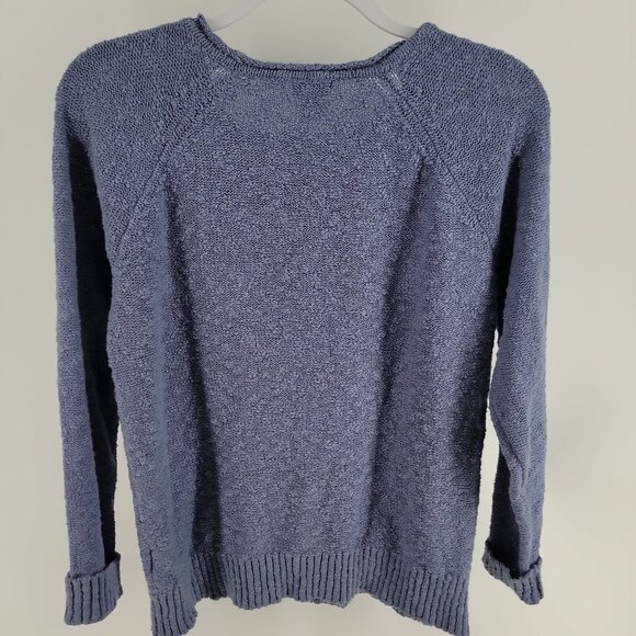 L.L.Bean Lightweight Cotton Knit Sweater | Blue | Small - Picture 4 of 7